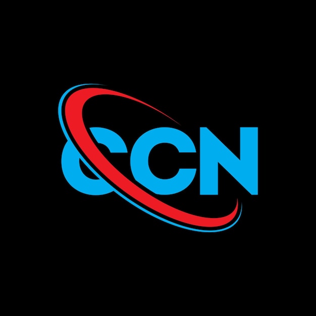 Vector el logotipo ccn, la letra ccn, el diseño del logotipo de la carta ccn, las iniciales ccn, vinculado con círculo y mayúsculas, el logotipo del monograma ccn, tipografía ccn para el negocio tecnológico y la marca inmobiliaria.