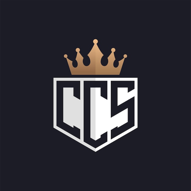 Logotipo CCS de lujo con corona iniciales elegantes logotipo de letra CCS para marcas exclusivas letra CCS monograma para empresas de alta gama