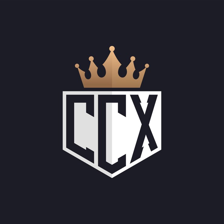 Vector logotipo ccx de lujo con corona iniciales elegantes logotipo de letra ccx para marcas exclusivas letra ccx monograma para empresas de alta gama