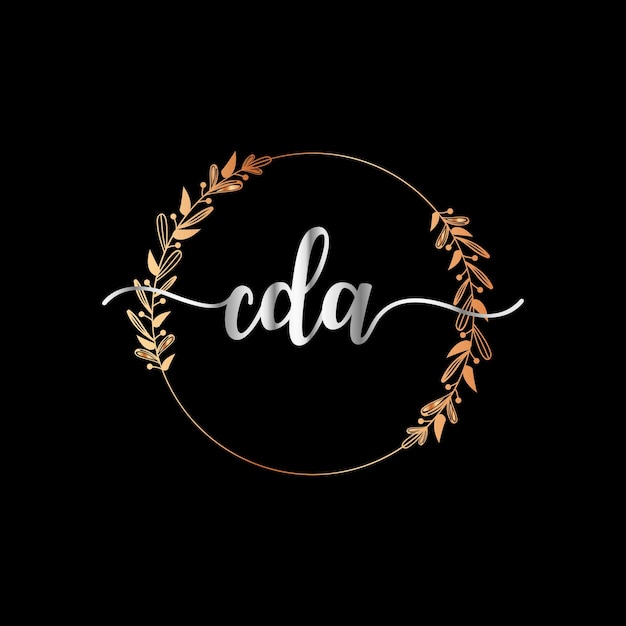 Logotipo de CDA Monogram para evento de celebración, boda, tarjeta de felicitación, plantilla de vector de invitación