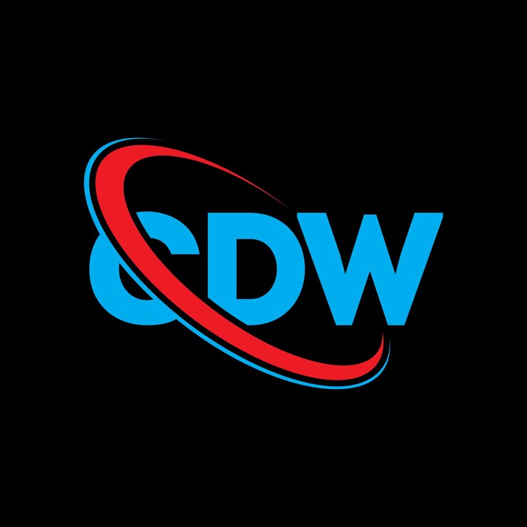Vector el logotipo cdw, la letra cdw, el diseño del logotipo de la carta cdw, las iniciales cdw, unido con un círculo y una letra mayúscula, el logotipo del monograma, la tipografía cdw para el negocio tecnológico y la marca inmobiliaria.