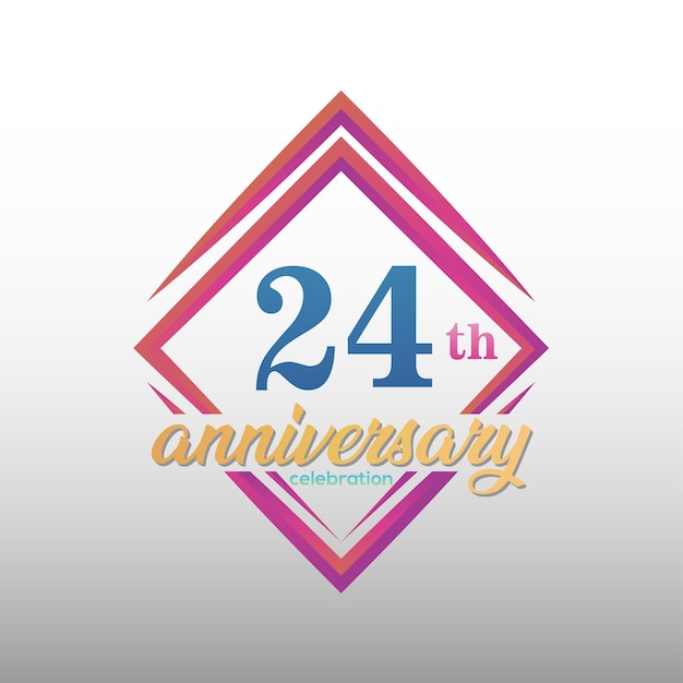 Logotipo de celebración de aniversario de 24 años. Conjunto de plantilla de diseño de aniversario. diseño vectorial