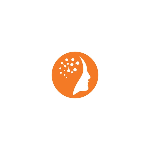 Logotipo de célula nerviosa o logotipo de neurona con plantilla vectorial