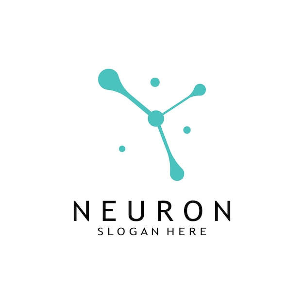 Logotipo de célula nerviosa o logotipo de neurona con plantilla vectorial