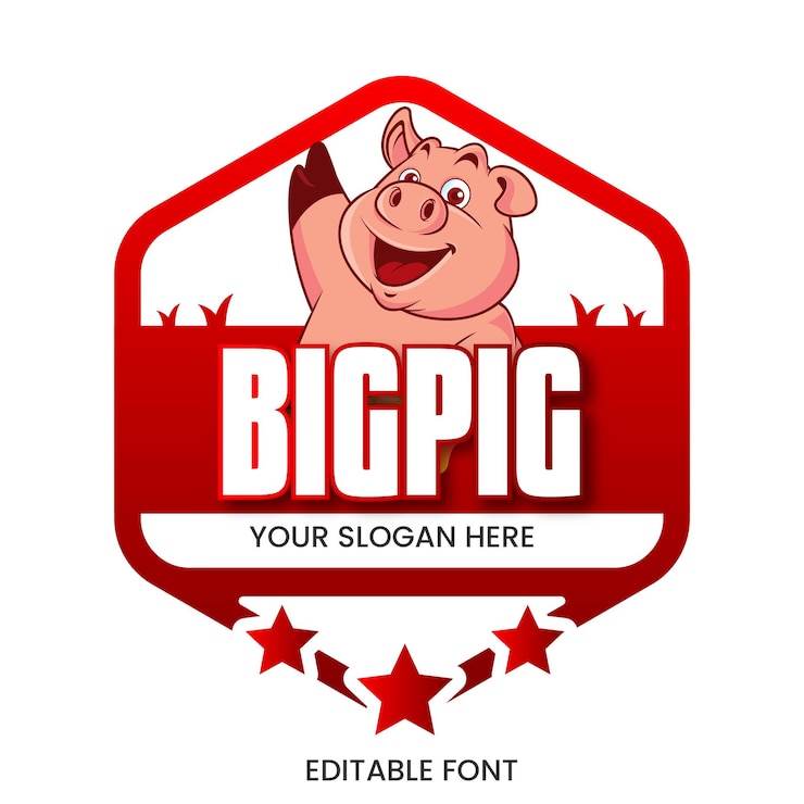 Vector logotipo del cerdo grande