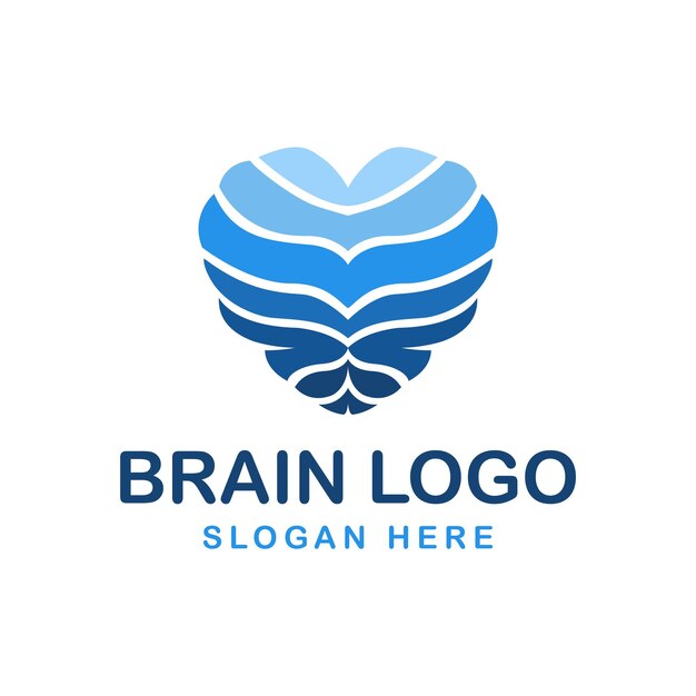 Logotipo de cerebro en forma de amor.
