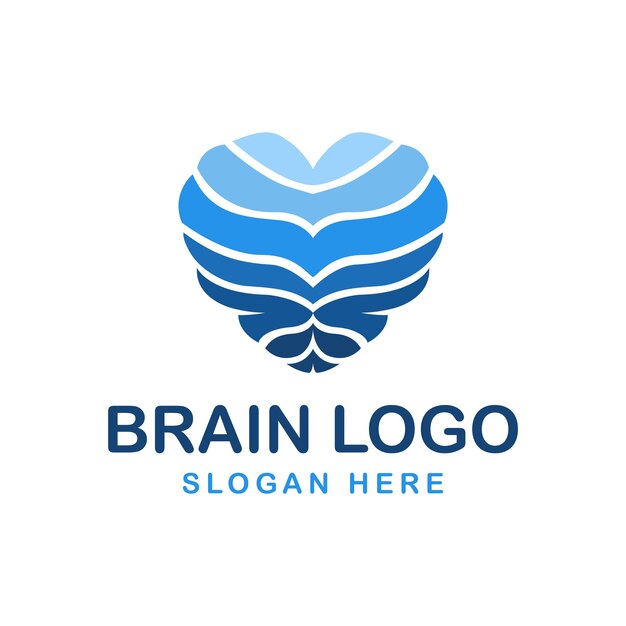 Logotipo de cerebro en forma de amor.