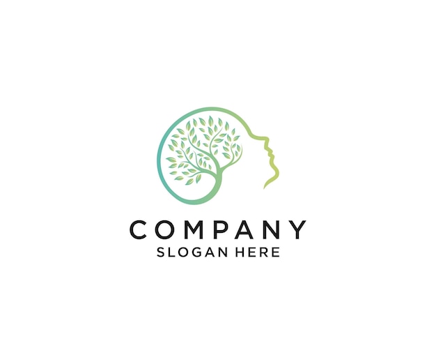 logotipo del cerebro de la naturaleza