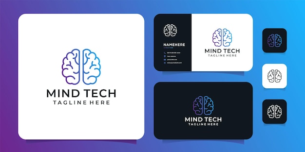 Logotipo del cerebro de la tecnología de la mente