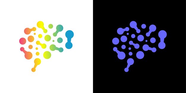 Logotipo de cerebro vectorial con concepto moderno