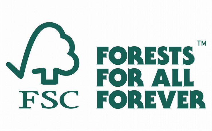 Vector logotipo de certificación etiqueta internacional fsc consejo de administración forestal marcas comerciales estándar para el bosque