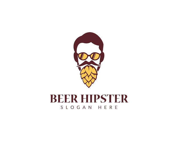 Vector logotipo de cerveza hipster