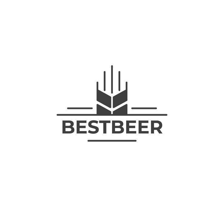 Vector logotipo de cerveza. logotipo para una tienda de cerveza, restaurante, bar. una malta sobre un fondo blanco con la palabra "mejor cerveza".