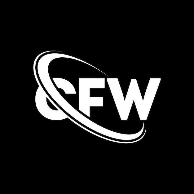 Logotipo CFW letra CFW diseño de letra CFW iniciales CFW logotipo vinculado con círculo y mayúscula monograma logotipo CFW tipografía para negocios de tecnología y marca inmobiliaria
