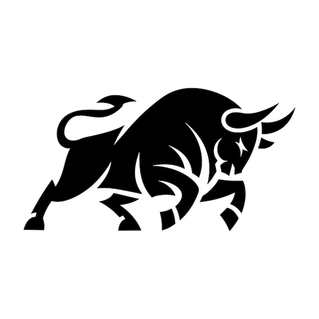 El logotipo de Charging Bull Running Bull El diseño del logotipo de la silueta del toro El diseño profesional del logotipo