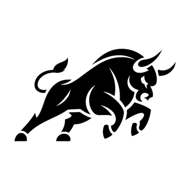 El logotipo de Charging Bull Running Bull El diseño del logotipo de la silueta del toro El diseño profesional del logotipo