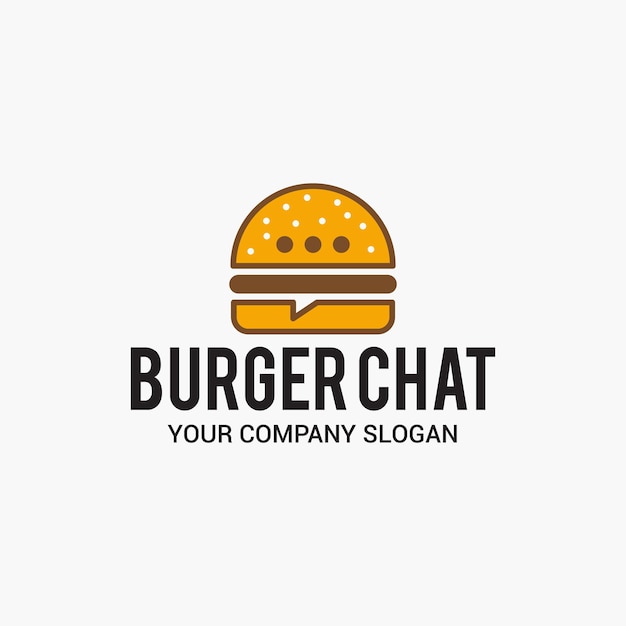 Vector logotipo de chat de hamburguesa