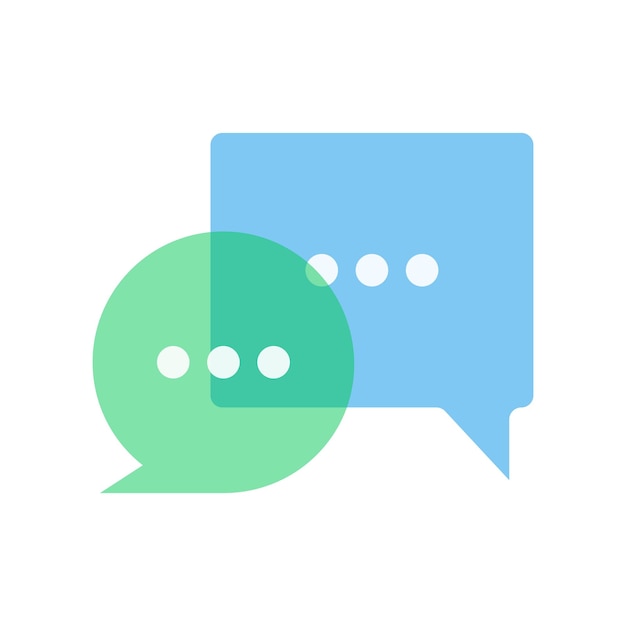 Logotipo de chat vectorial Bocadillo de diálogo de diálogo para redes sociales Icono de chat en un estilo plano Signos de mensajes de comunicación Elemento de diseño