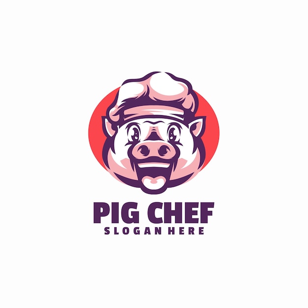Logotipo de chef de cerdo