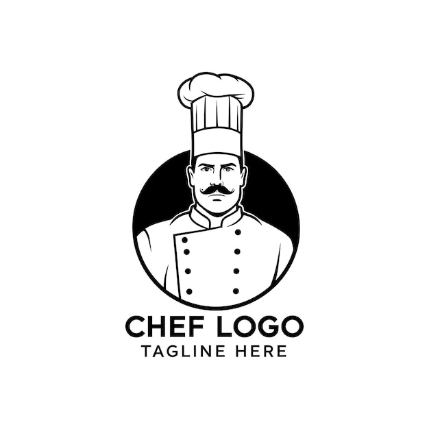 El logotipo del chef con un chef profesional