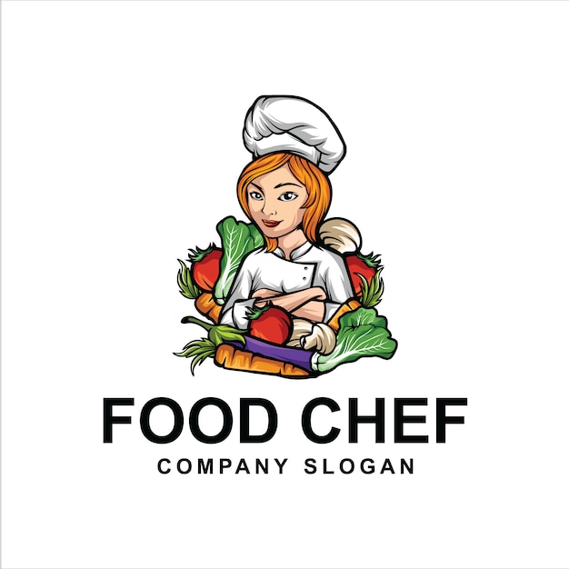 Vector logotipo de chef de comida