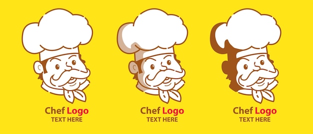 Vector logotipo de chef dibujado a mano para restaurantes y negocios culinarios