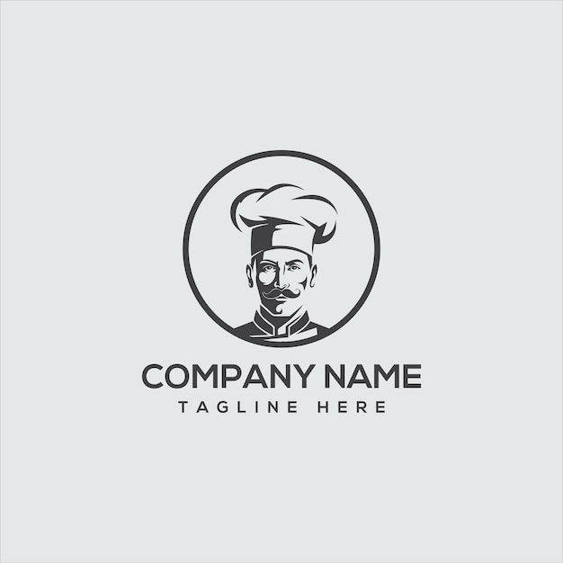 Logotipo del chef Icono o símbolo de cocina Ilustración vectorial