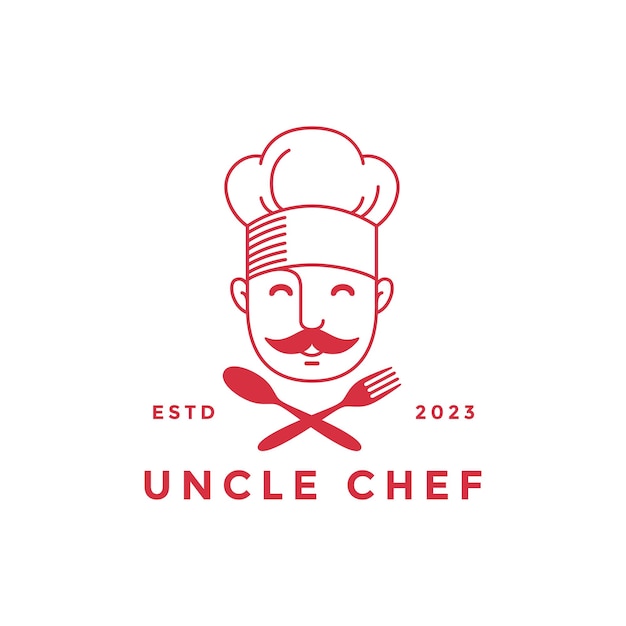 el logotipo del chef minimalista de la cocina la mascota del logotipo gráfico vectorial