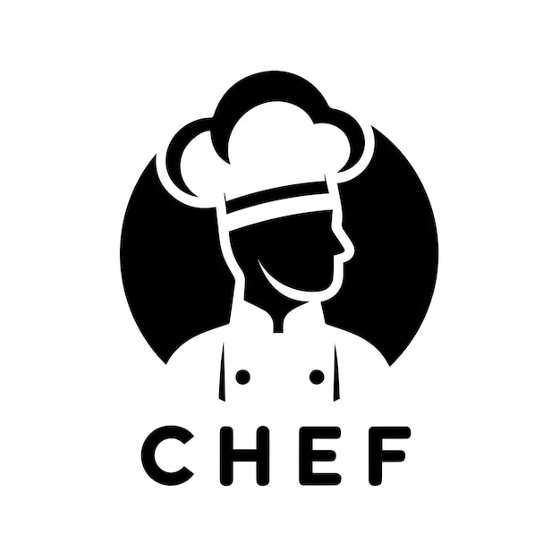 logotipo de chef vectorial con un estilo simple y minimalista