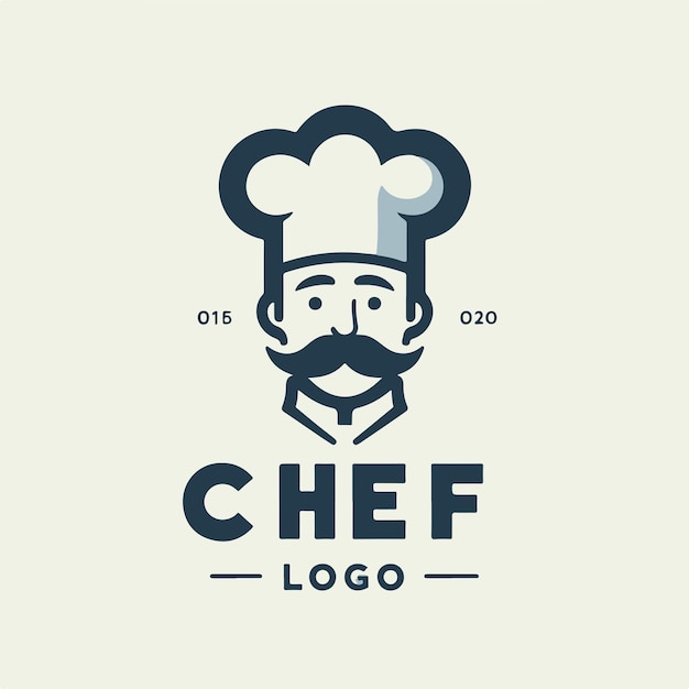 logotipo de chef vectorial con un estilo simple y minimalista