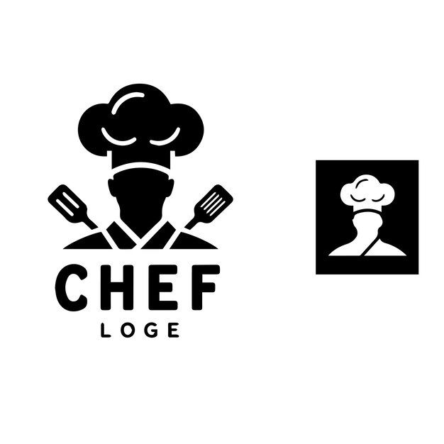 logotipo de chef vectorial con un estilo simple y minimalista
