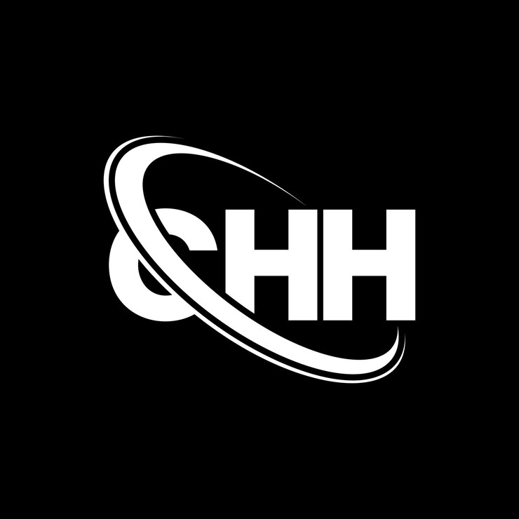Vector el logotipo chh, la letra chh, el diseño del logotipo, las iniciales chh, vinculado con un círculo y un monograma en mayúsculas, la tipografía chh para el negocio tecnológico y la marca inmobiliaria.