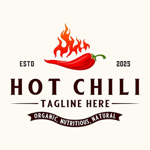 logotipo de chile caliente comida picante pimienta de cayena para la industria de la salsa de restaurantes productos alimenticios chile
