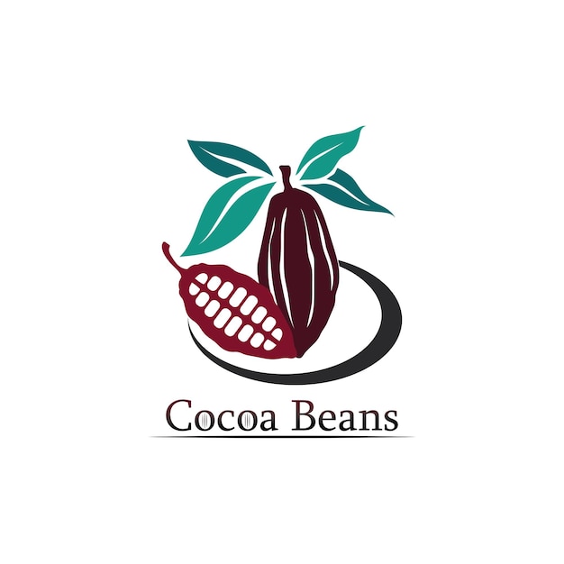 Logotipo de chocolate e icono de cacao y diseño vectorial nuez y nuez deliciosa