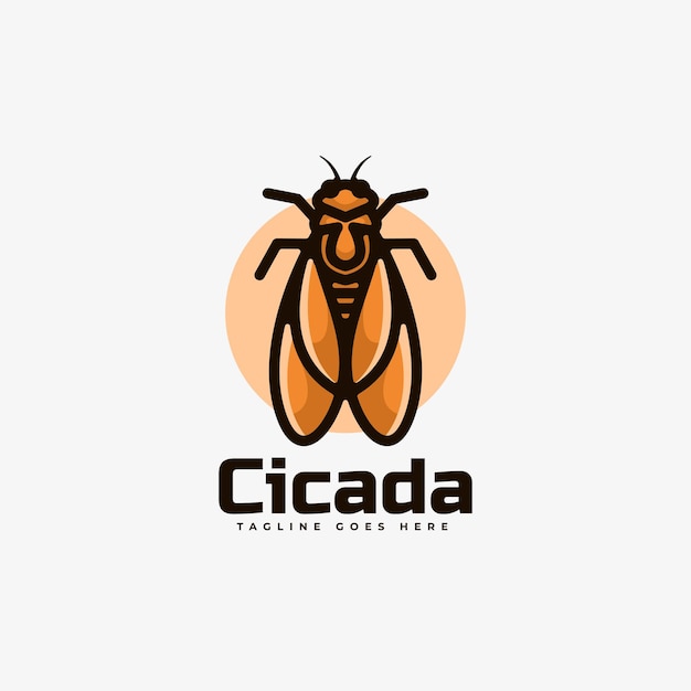 Logotipo Cicada Simple Mascot Style.