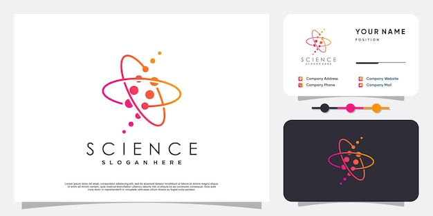 Logotipo de ciencia con concepto de elemento creativo Vector Premium