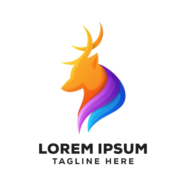Logotipo de ciervo colorido