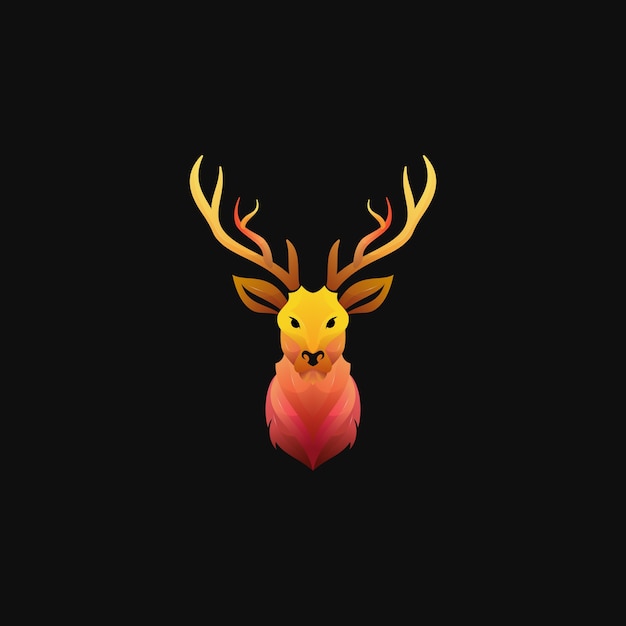 Logotipo de ciervo degradado colorido moderno