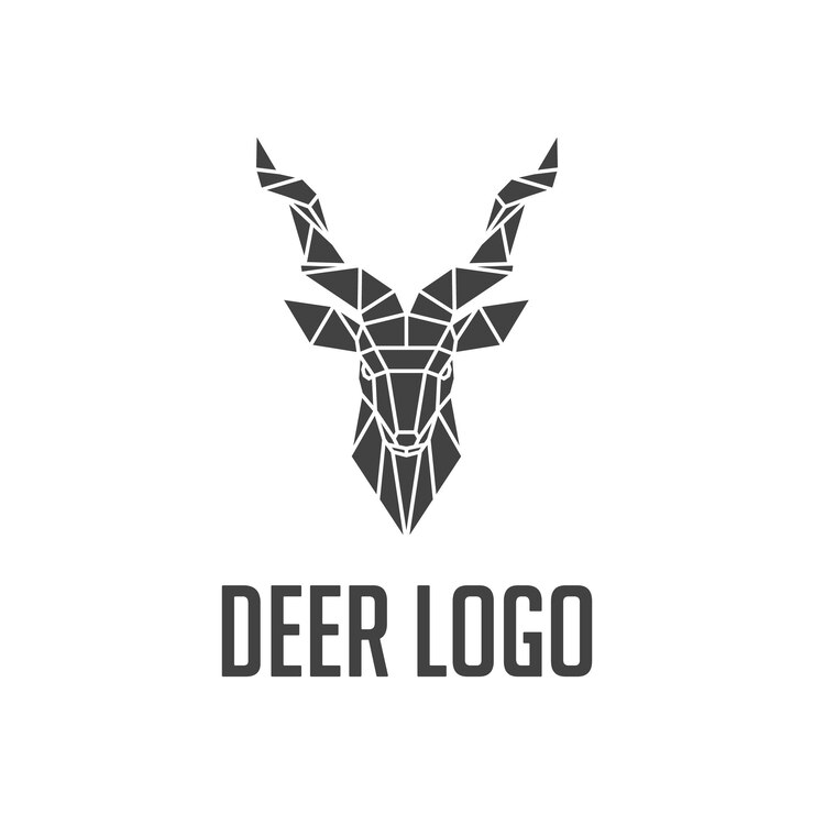 Vector logotipo de ciervo, ilustración geométrica de renos