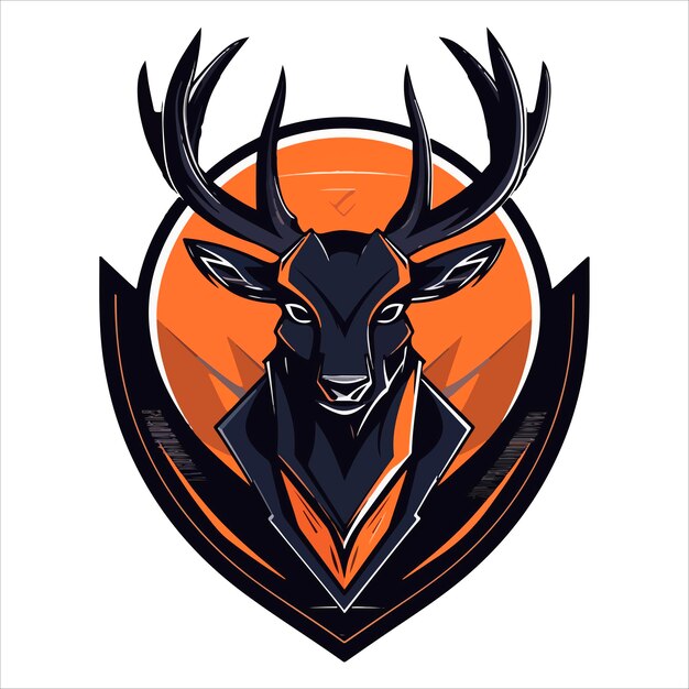Logotipo del ciervo Impresión de color de la cabeza del ciervo