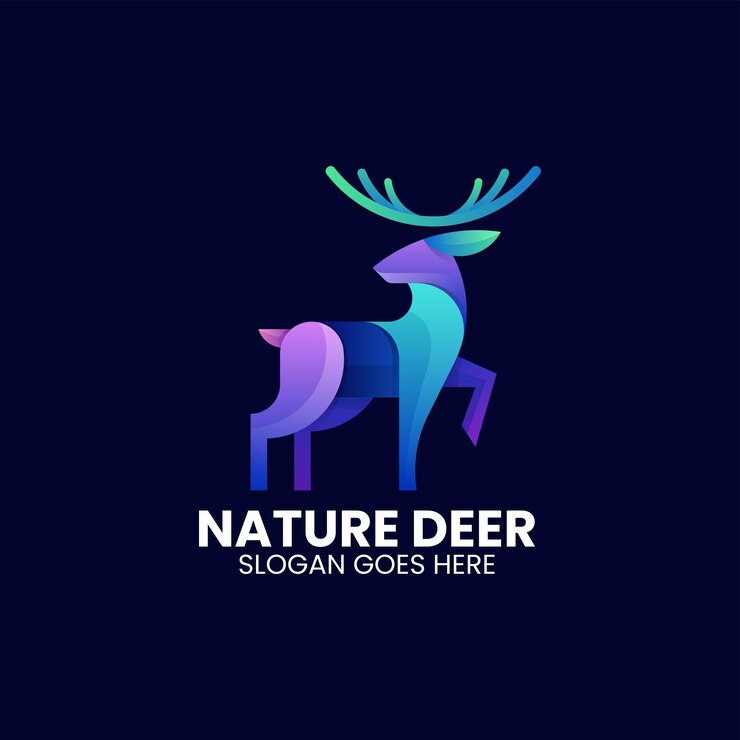 Vector el logotipo de los ciervos de color gradiente de la naturaleza