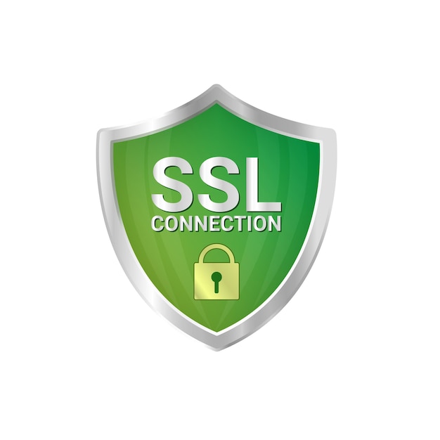 Logotipo de cifrado ssl seguro, ilustración vectorial del icono de conexión segura, icono de certificado ssl