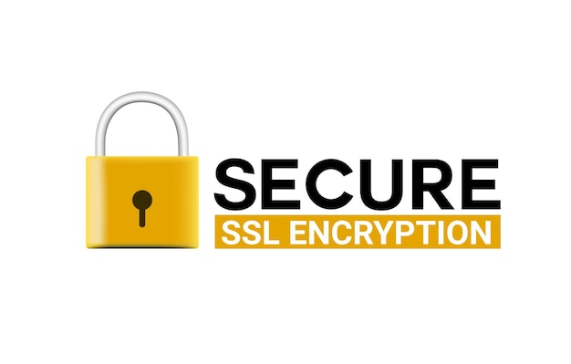 Logotipo de cifrado SSL seguro, ilustración vectorial del icono de conexión segura, icono de certificado SSL