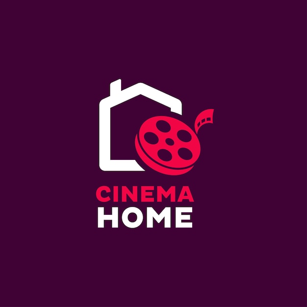 Vector logotipo de cine en casa