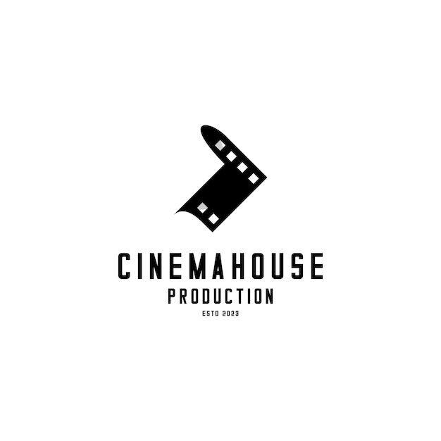 Logotipo de cine vectorial negativo de película