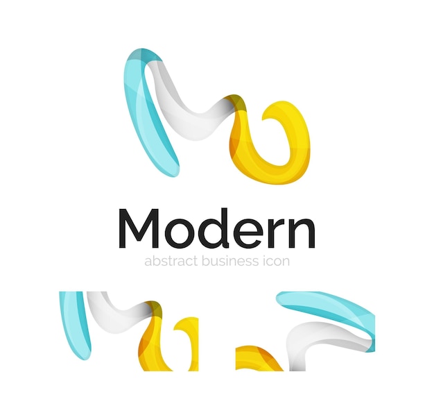 Logotipo de cinta abstracta vectorial con diseño de identidad de tarjeta de visita