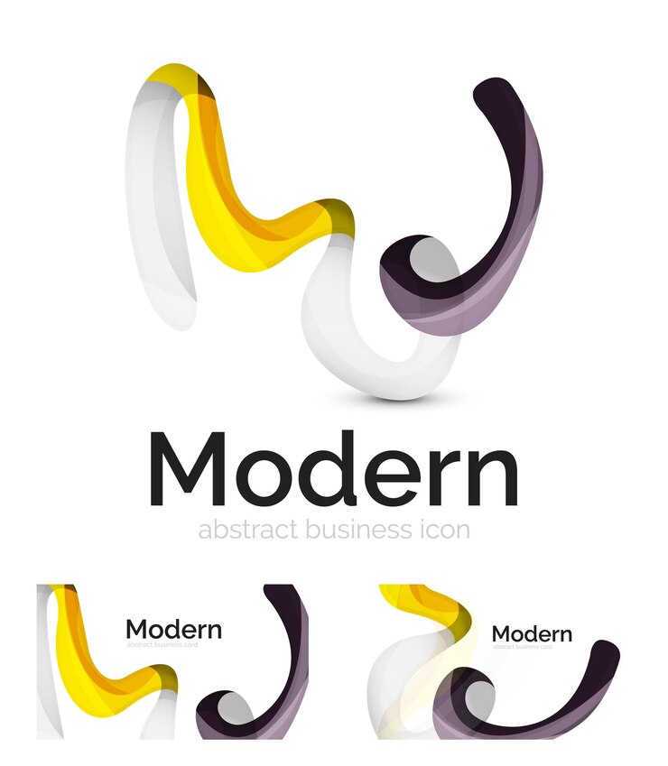 Vector logotipo de cinta abstracta vectorial con diseño de identidad de tarjeta de visita