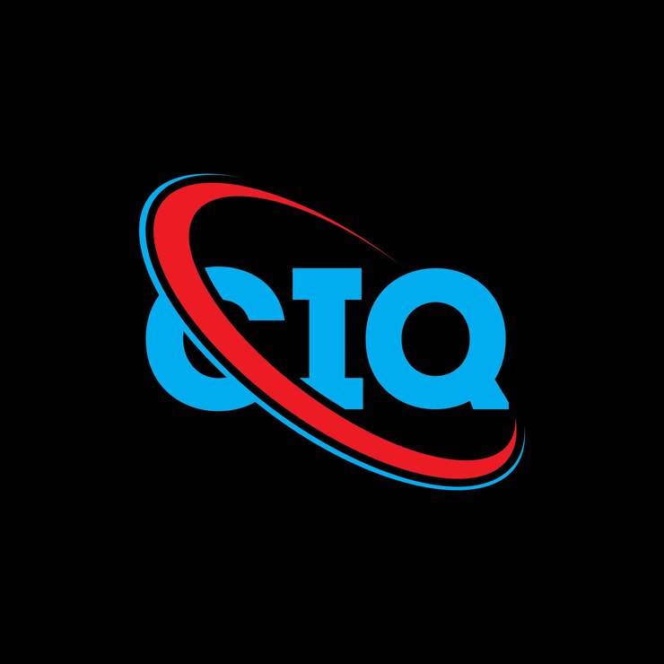 Vector logotipo de ciq: diseño de logotipo de la letra ciq: iniciales, logotipo de ci q vinculado con círculo y monograma en mayúsculas, logotipo ci q: tipografía para negocios tecnológicos y marca inmobiliaria.