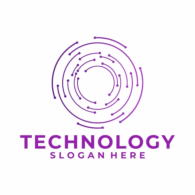 El logotipo de Circuit Sphere Dynamic Circle Technology diseña el concepto de vector de la plantilla del logotipo de la red de tecnología digital