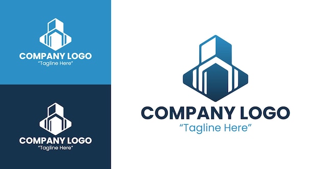 Logotipo circular azul azul azulado y oscuro para la marca corporativa y la identidad empresarial profesional